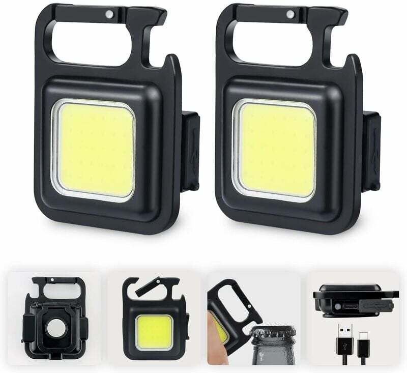 2x Mini-LED-Arbeitsleuchten, wiederaufladbare Inspektionslampen, 500 Lumen, magnetisch, tragbare Arbeitsleuchte, kleine ...