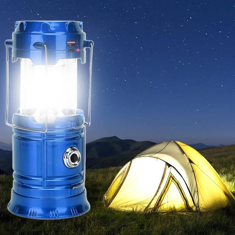 Tragbare LED-Campinglaterne – Ultrahelle, per USB aufladbare, solarbetriebene Taschenlampe, ideal für Camping, Wandern u...
