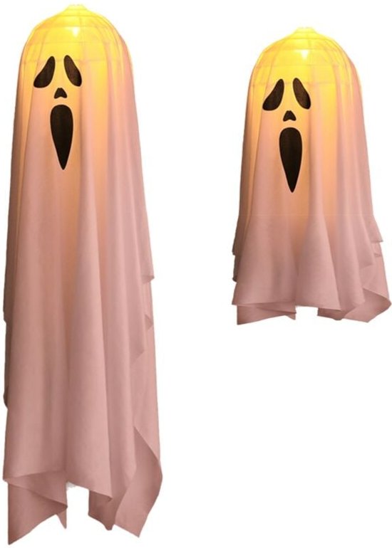 Tlily - Halloween-Geisterlichter, Außendekorationen zum Aufhängen leuchtender Geister, b