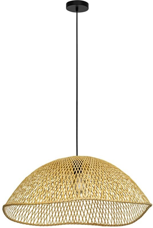 Thumbnail - Eglo - Hängelampe Sambucona, Pendelleuchte Esstisch mit geschwungenem Lampenschirm, Esszimmerlampe aus Rattan in Natur u...