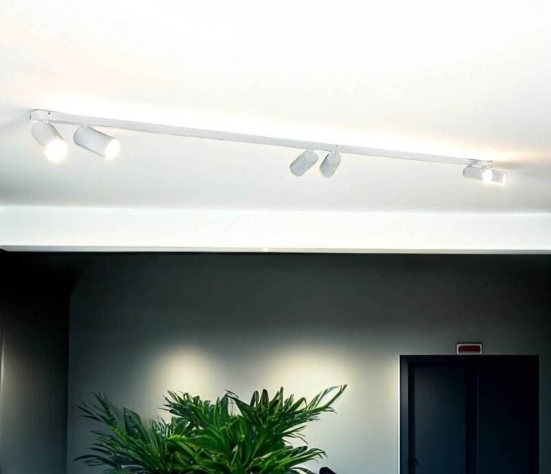 Spot Strahler Metall GU10 verstellbar Weiß länglich Modern