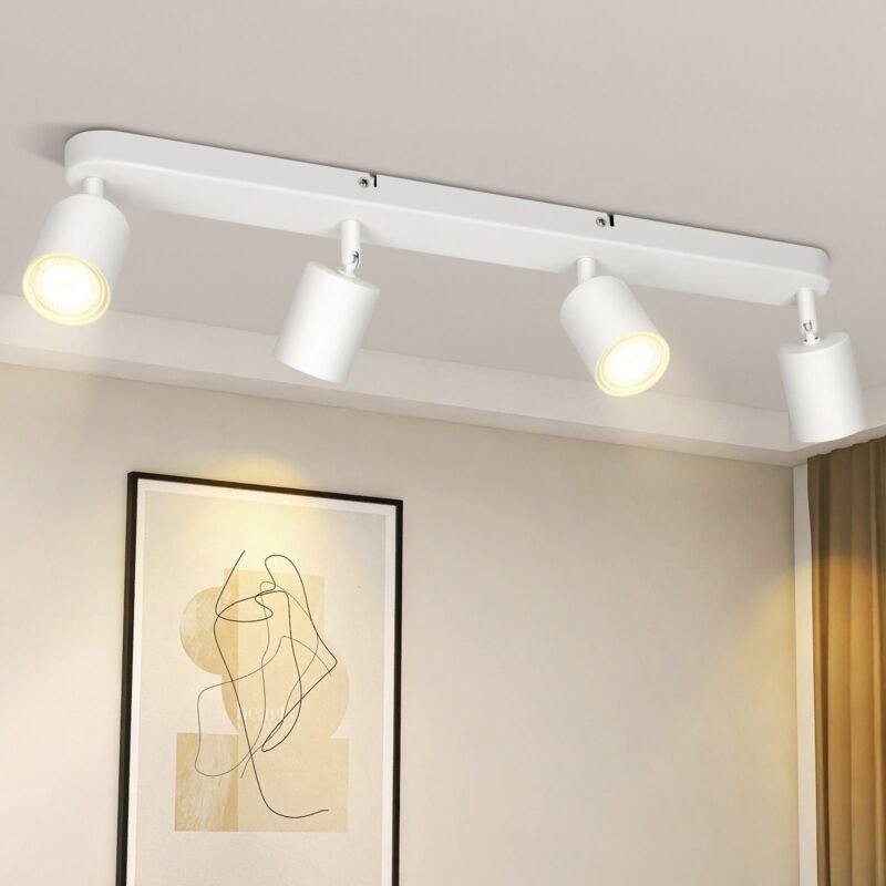 Led Deckenleuchte 4 Flammig Deckenstrahler - GU10 Deckenlampe Wohnzimmer Strahler Modern Deckenspot Schwenkbar Design We...