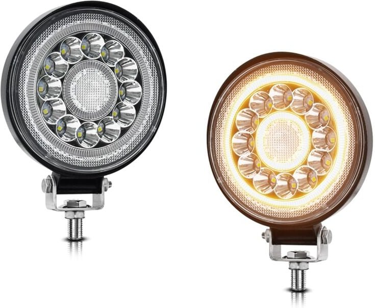 4 Zoll runde LED-Offroad-Leuchten, Traktor-Arbeitsscheinwerfer 140 W 14000 lm 9-30 V Offroad-Fahrnebelscheinwerfer-Pods