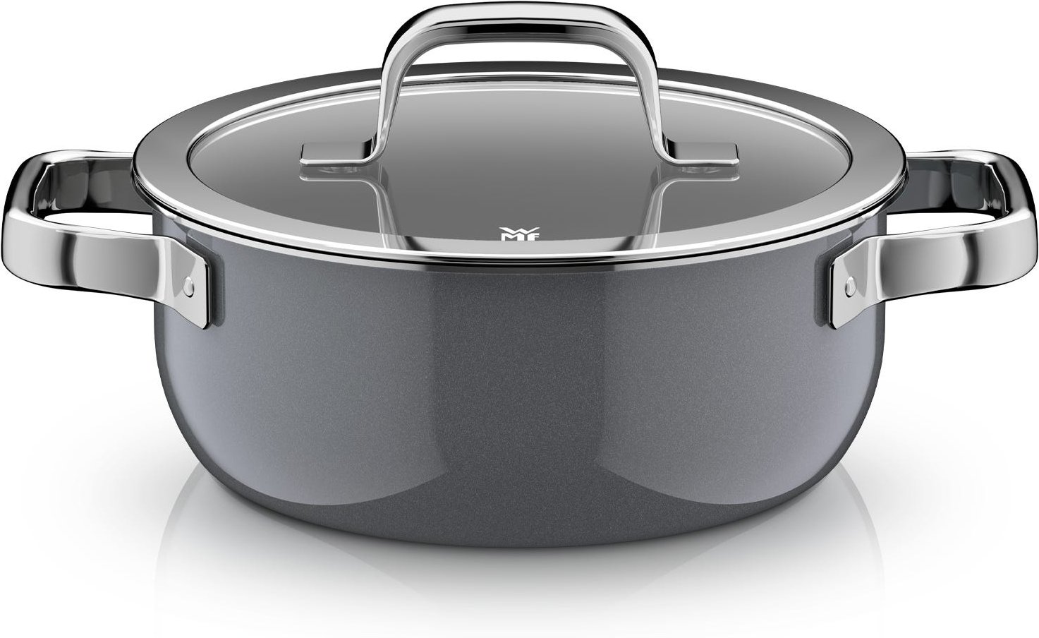 Fusiontec Mineral Pro, Bratentopf mit Deckel, 20 cm, Platinum