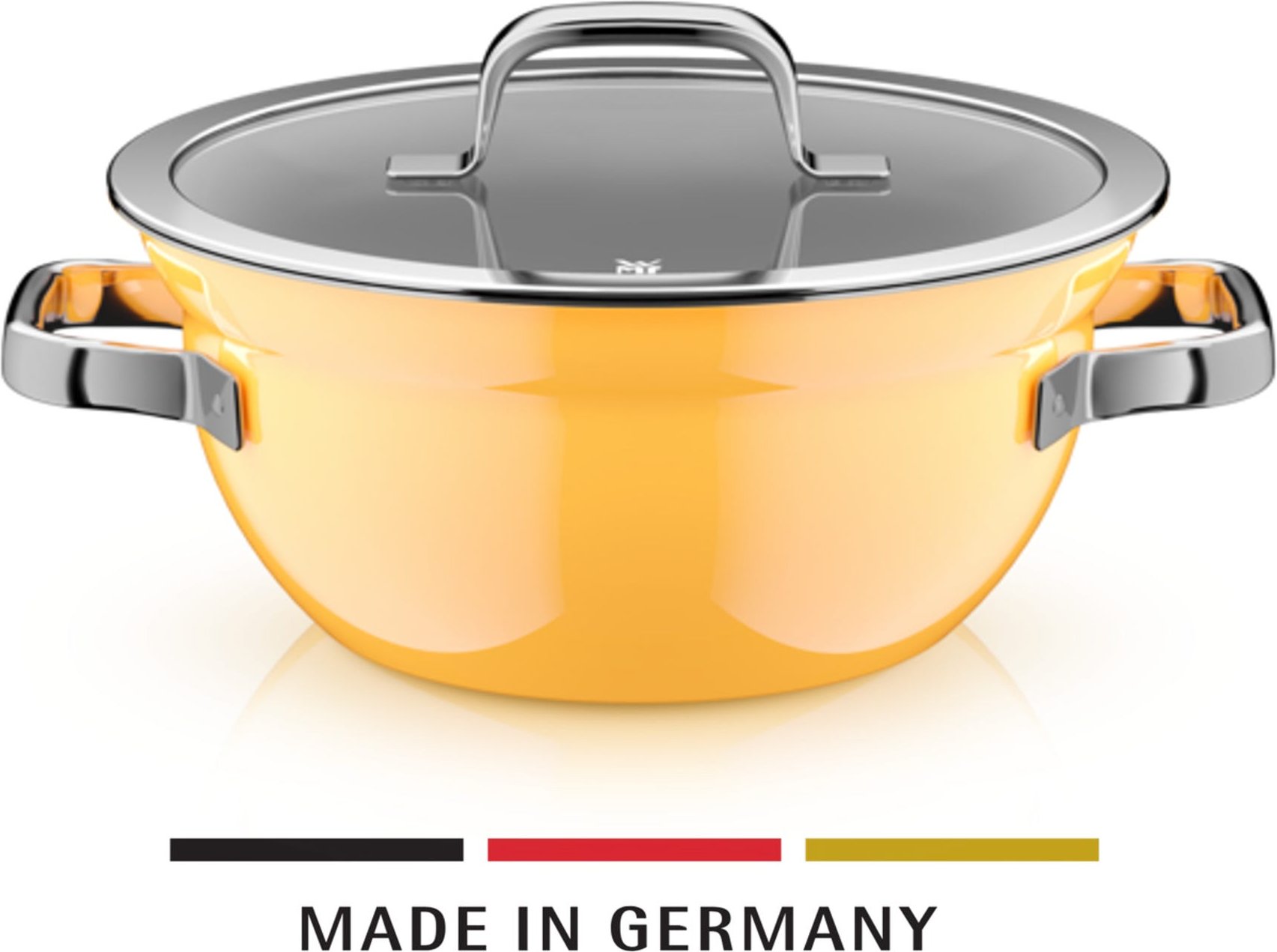 Fusiontec Mineral Pro, Kochschüssel mit Deckel, 24 cm, Mango Yellow