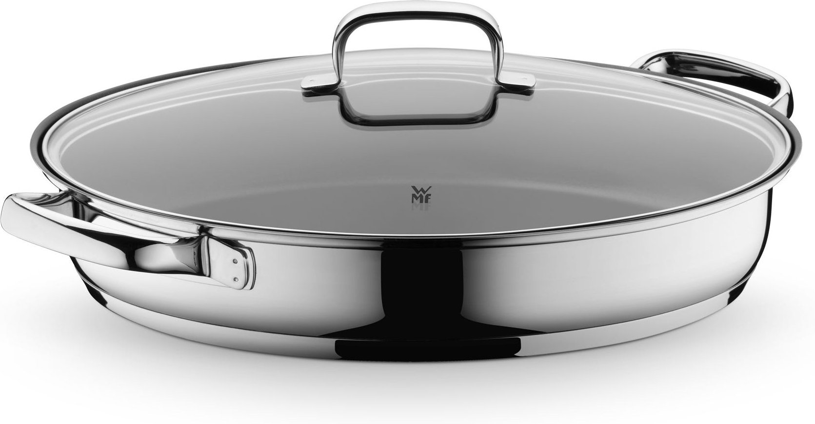 Gourmet-/Fischpfanne mit Glasdeckel, oval, 38 x 26 cm