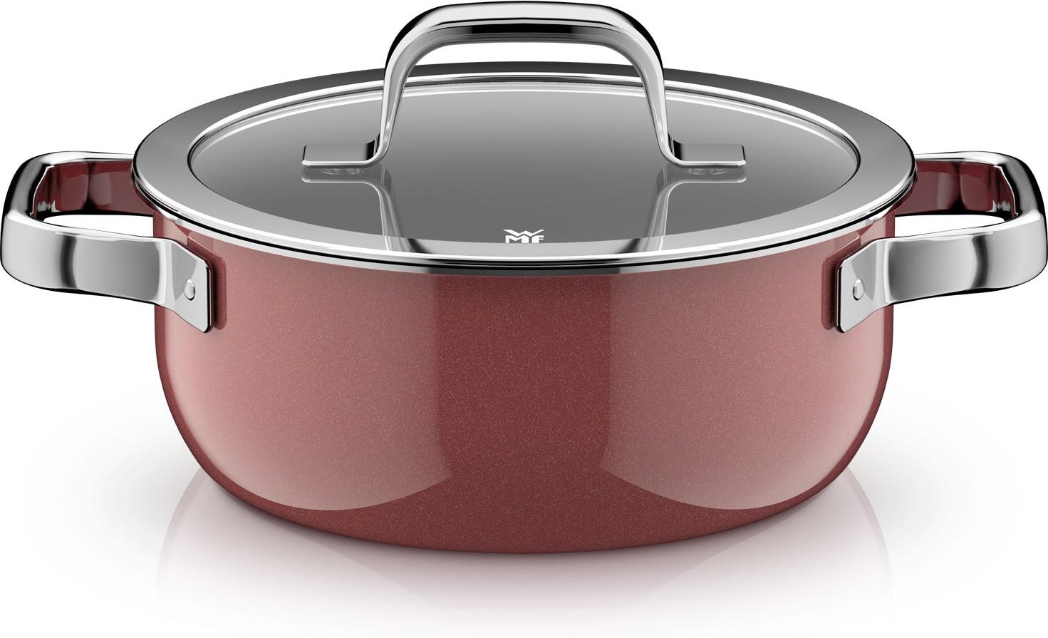 Fusiontec Mineral Pro, Bratentopf mit Deckel, 20 cm, Rose Quartz