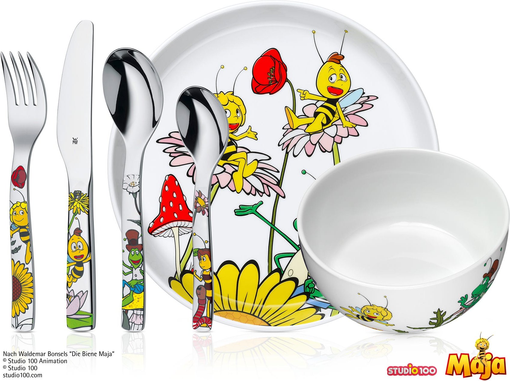 Kindergeschirr-Set Die Biene Maja, 6-teilig
