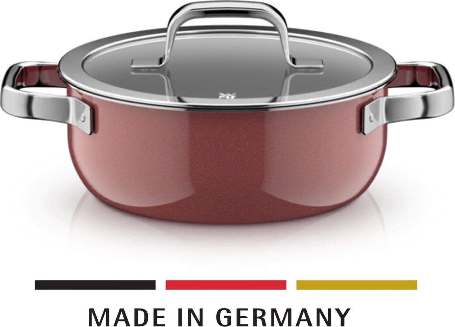 Fusiontec Mineral Pro, Bratentopf mit Deckel, 20 cm, Rose Quartz