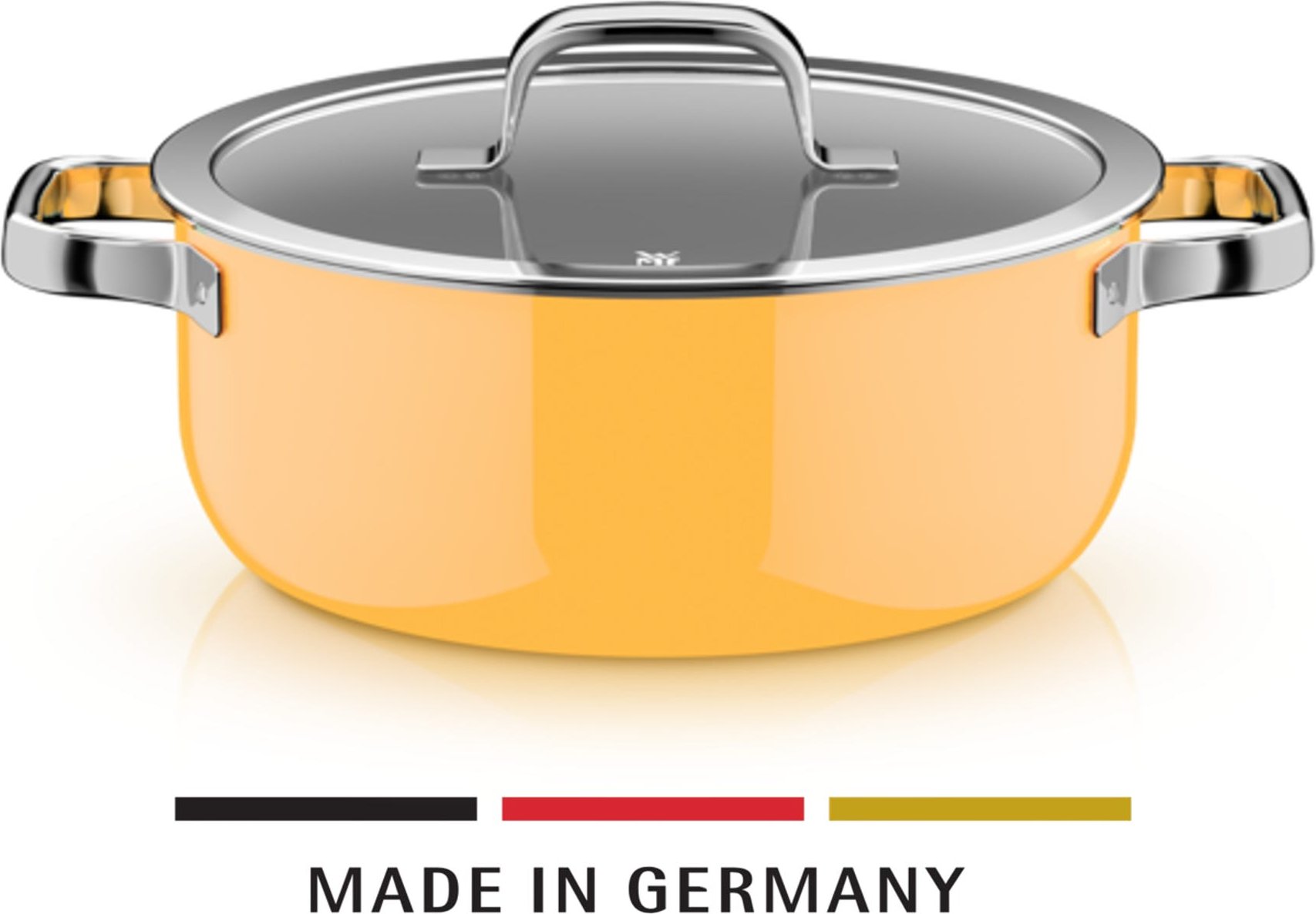 Fusiontec Mineral Pro, Bratentopf mit Deckel, 24 cm, Mango Yellow