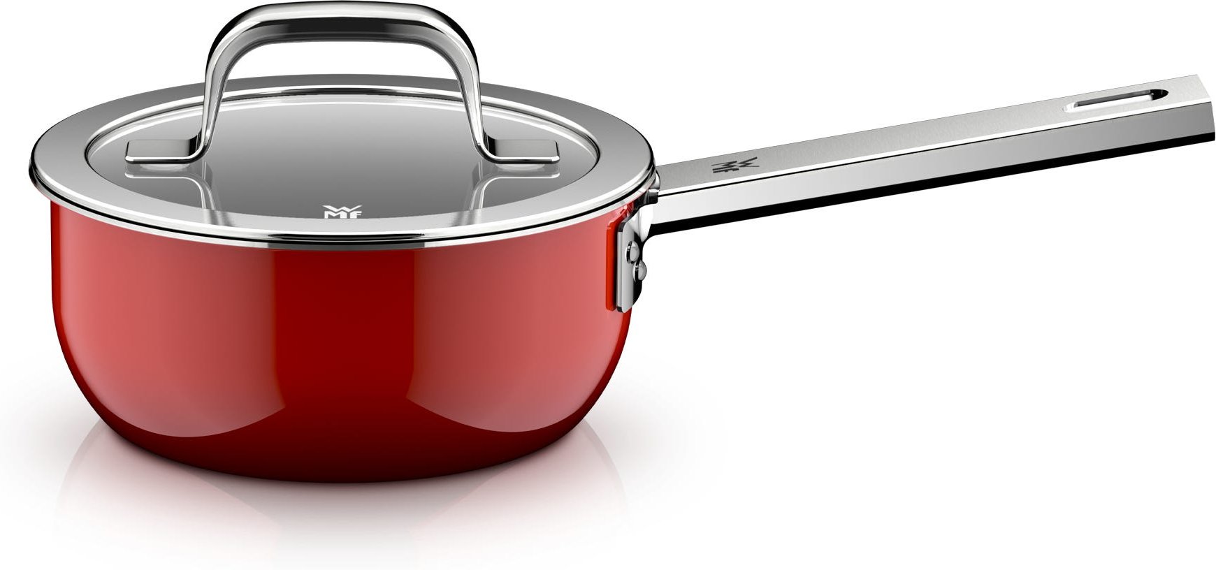 Fusiontec Mineral Pro, Stielkasserolle mit Deckel, 16 cm, Passion Red