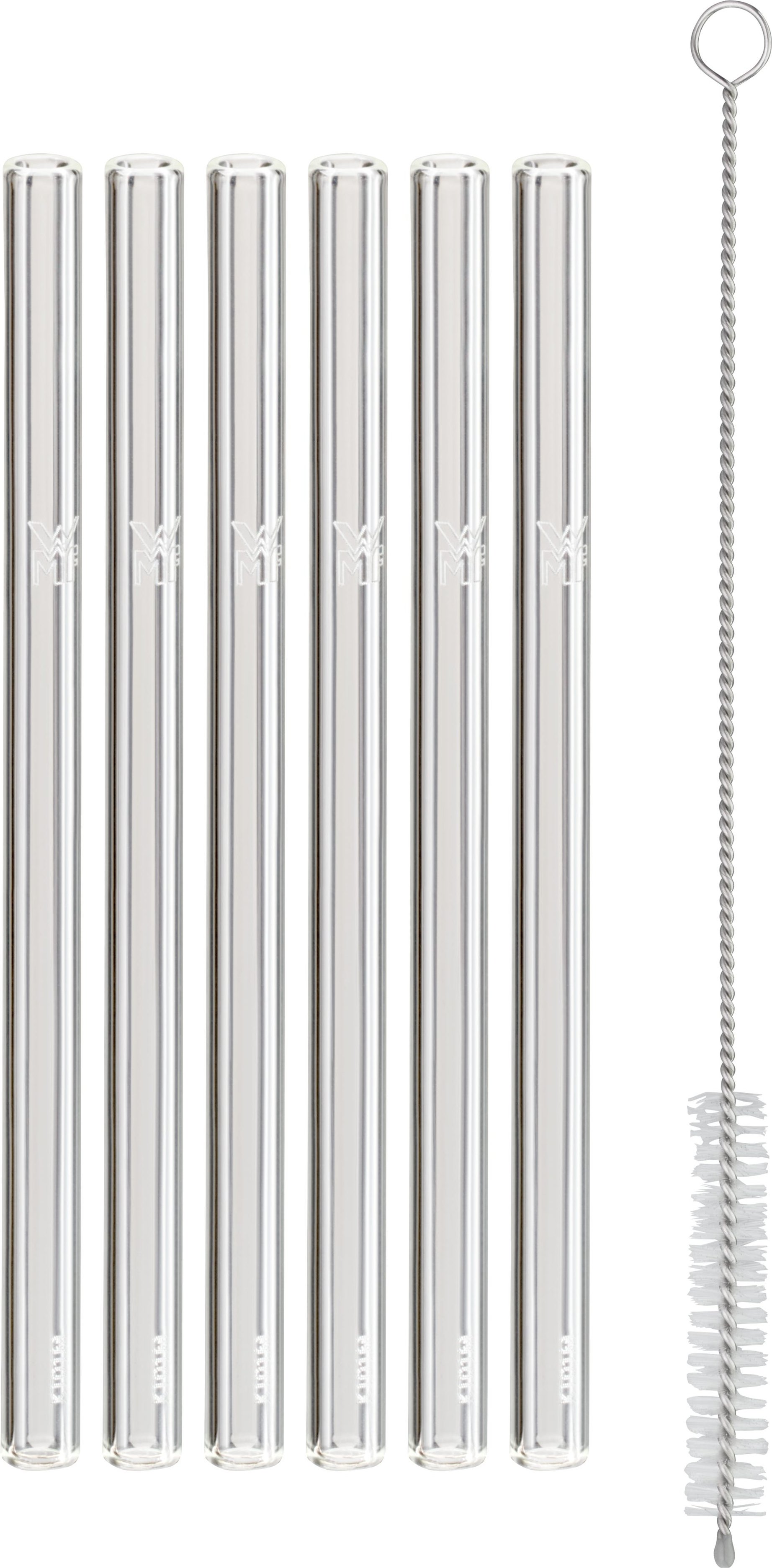 Baric Trinkhalm-Set aus Glas, 15 cm, 6-teilig plus Reinigungsbürste
