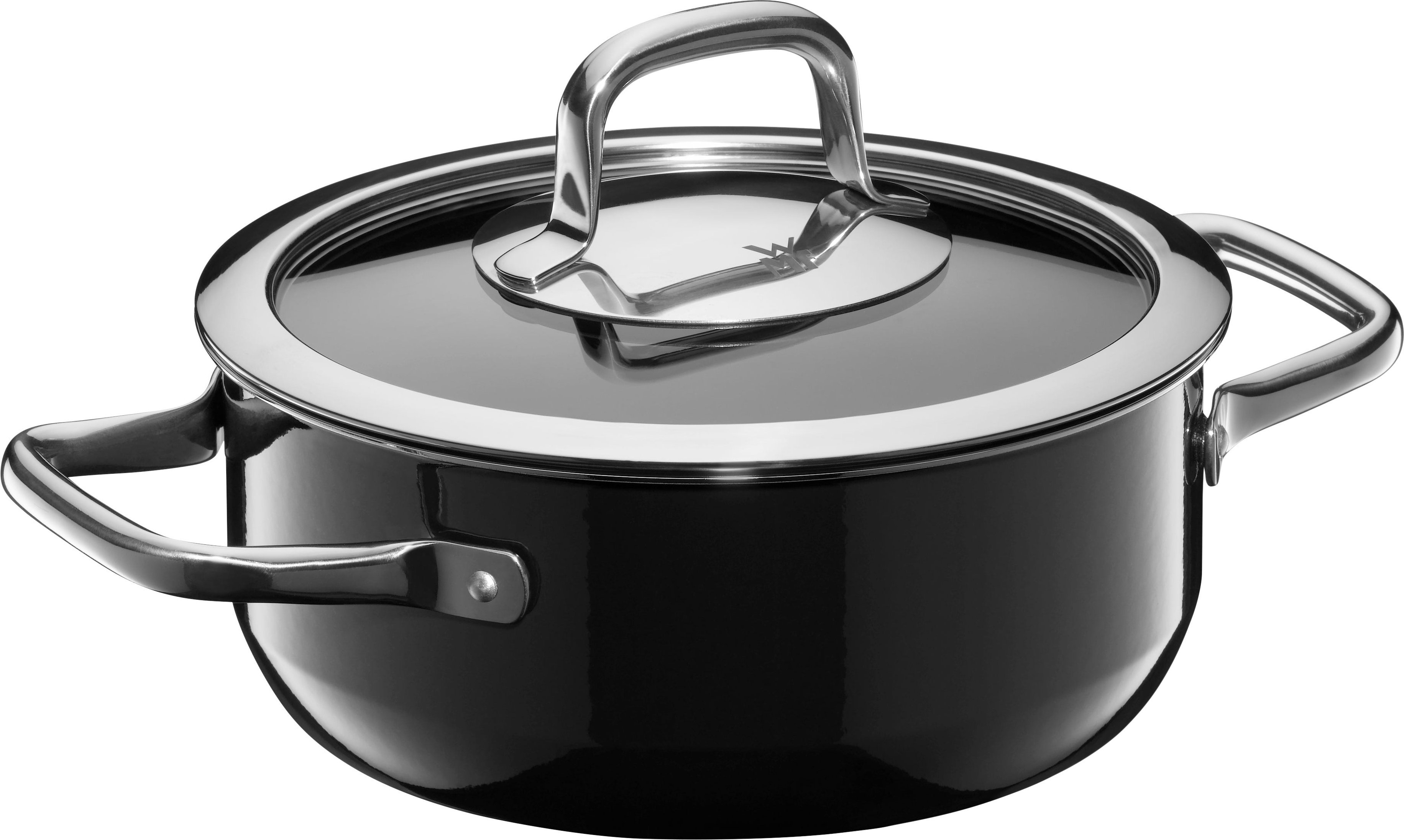 Fusiontec Compact Bratentopf mit Glasdeckel, 18 cm, Black