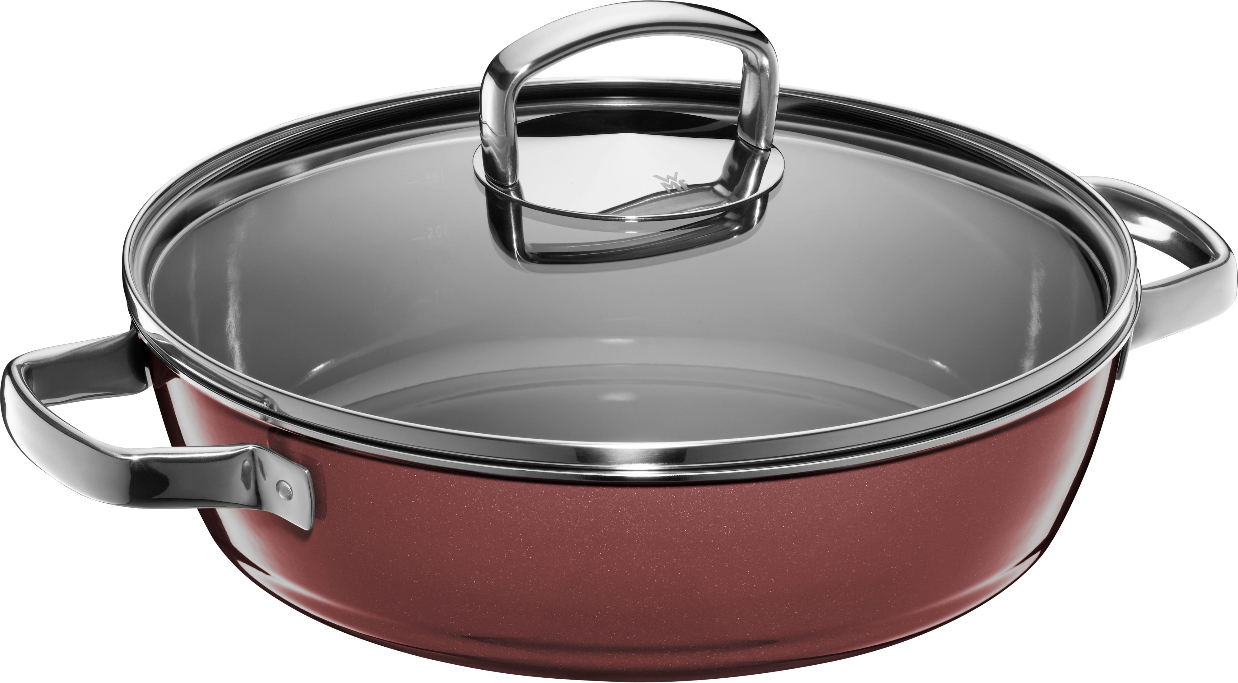 Fusiontec Mineral Schmorpfanne mit Glasdeckel, 28 cm, Rose Quartz