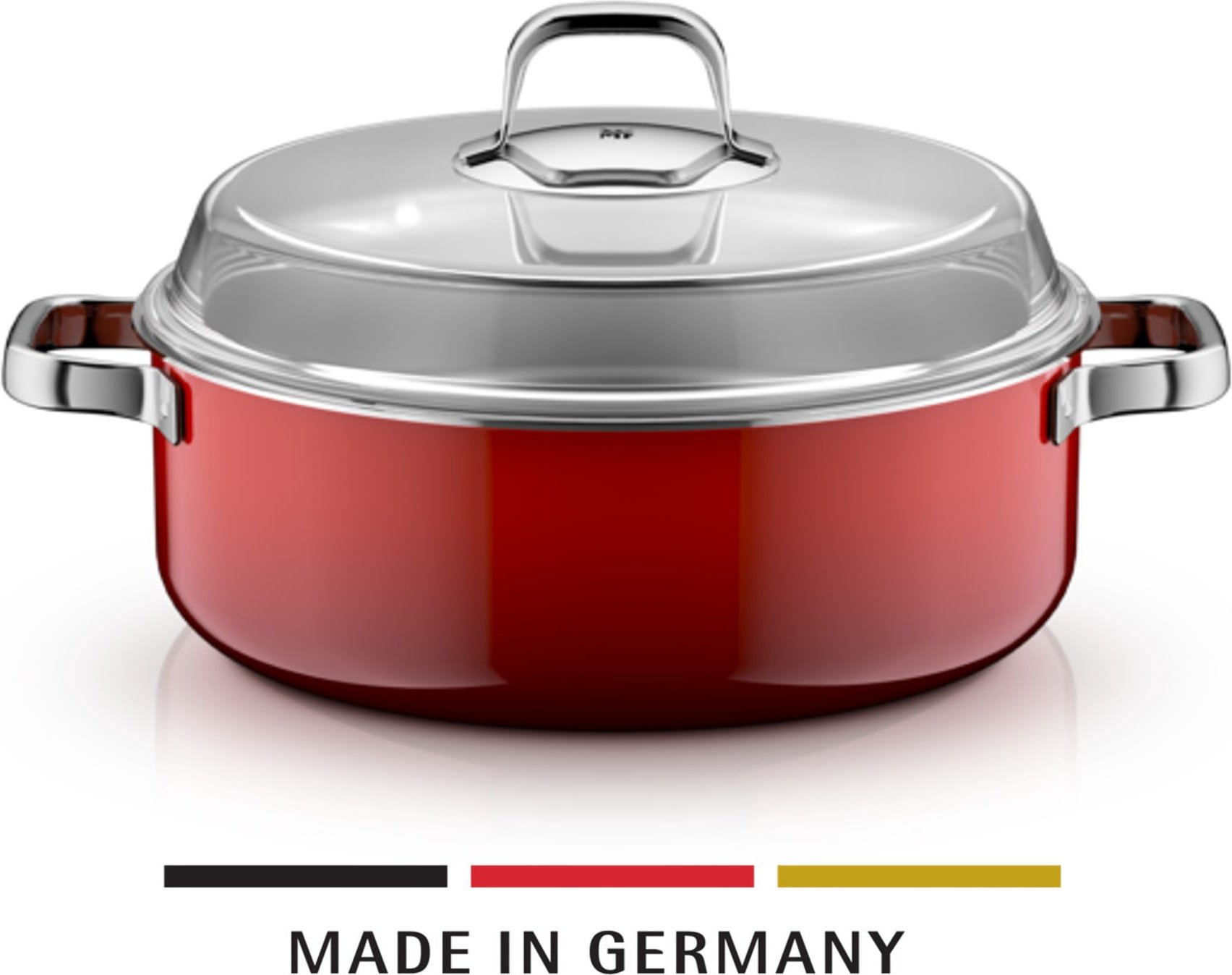 Fusiontec Mineral Pro, Schmortopf mit Deckel, 28 cm, Passion Red