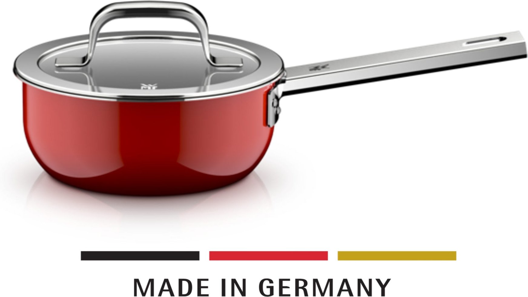 Fusiontec Mineral Pro, Stielkasserolle mit Deckel, 16 cm, Passion Red