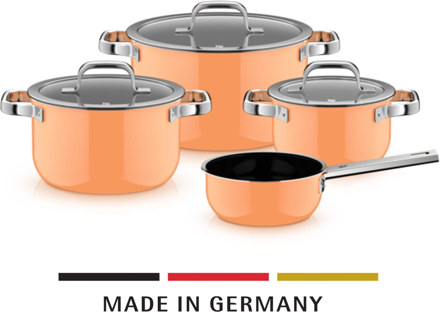 Fusiontec Mineral Pro, Topf-Set, 4-teilig, Papaya Orange