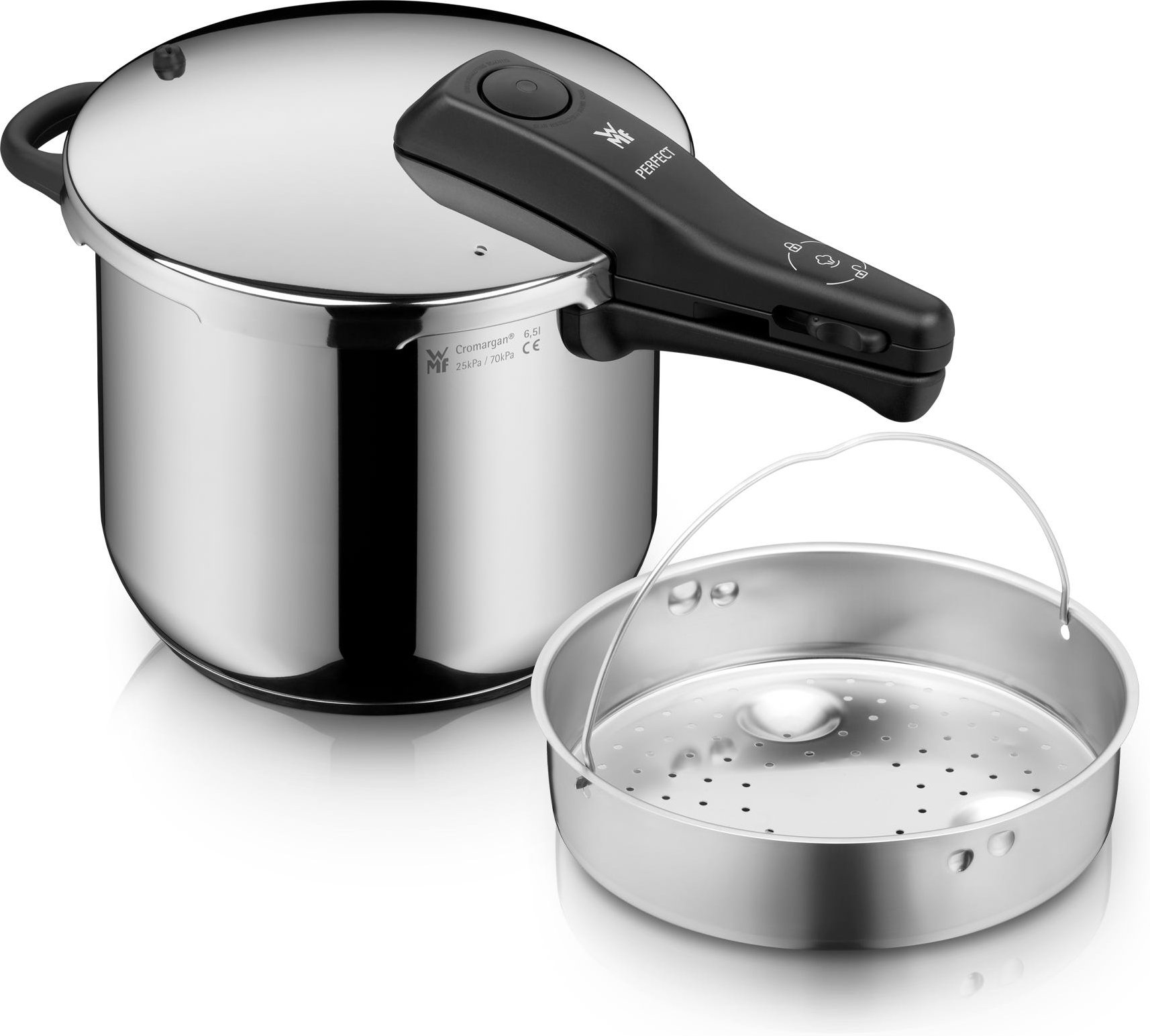 Perfect One Pot Schnellkochtopf mit Dampfgareinsatz, 22 cm, 6,5 Liter