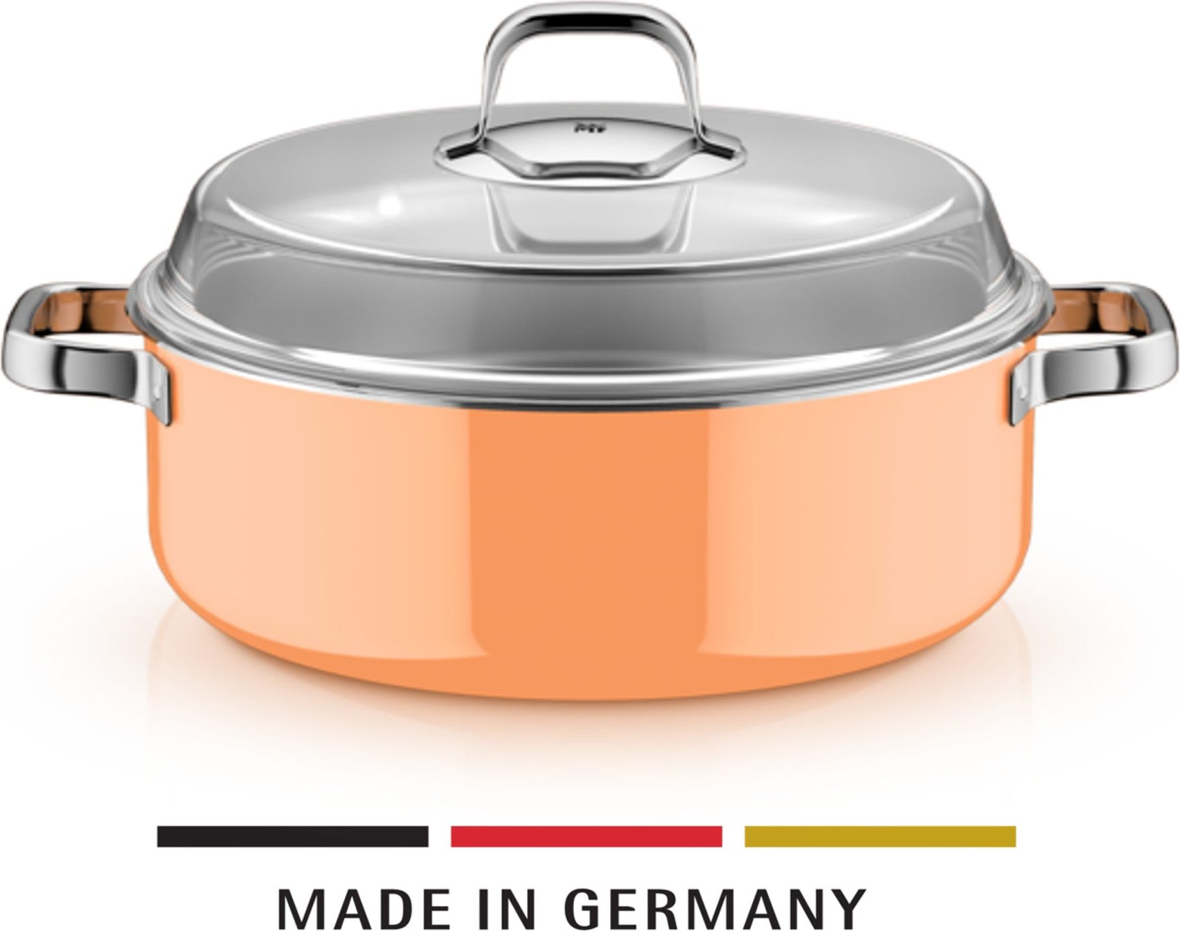 Fusiontec Mineral Pro, Schmortopf mit Deckel, 28 cm, Papaya Orange