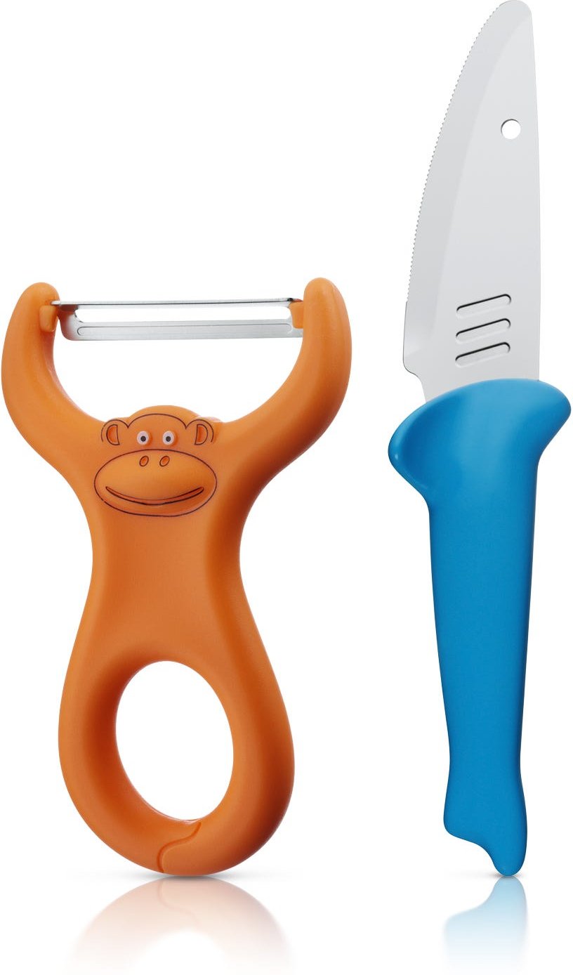 Kinderkoch-Set mit Gemüseschäler und Messer, 2-teilig