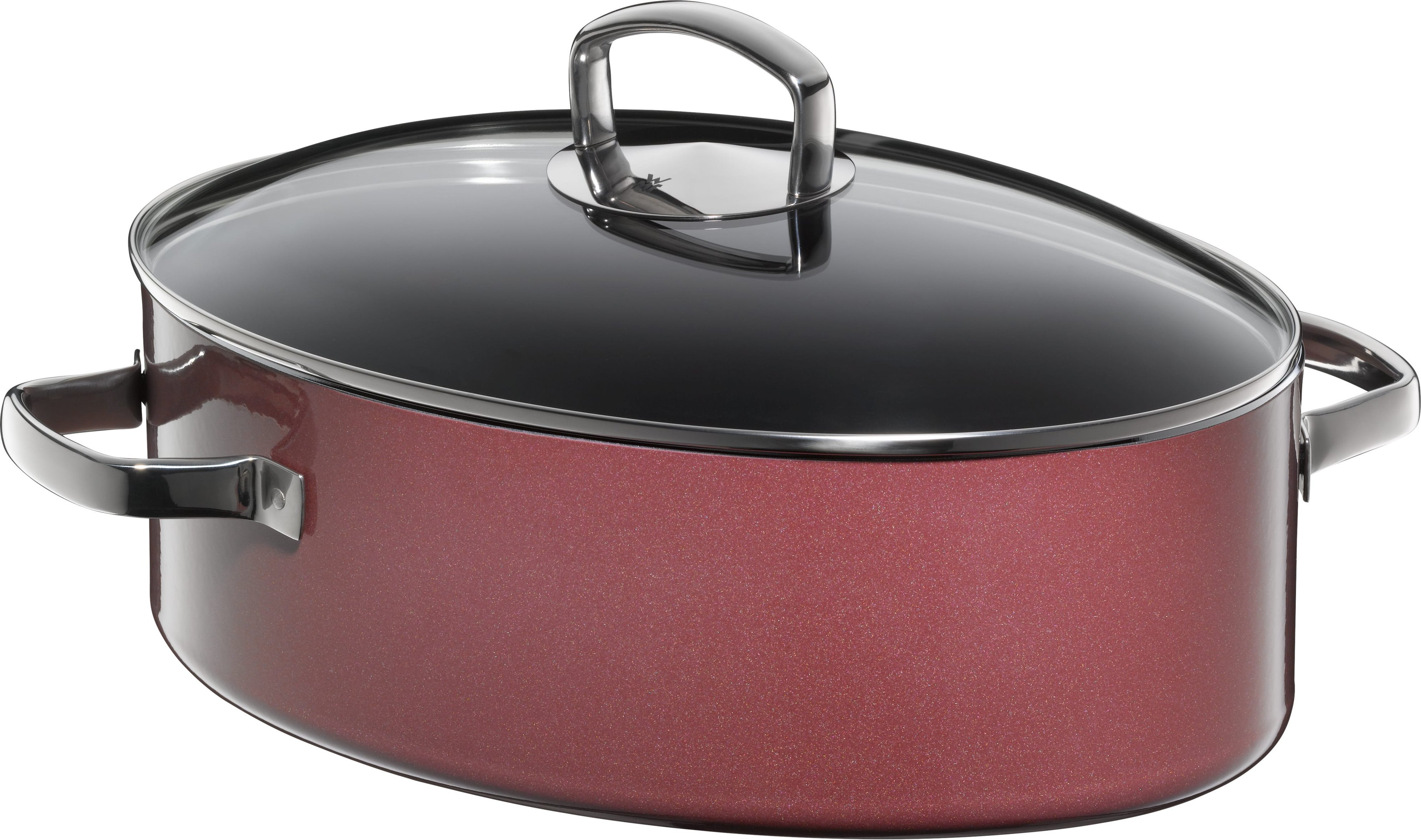 Fusiontec Mineral Bräter mit Glasdeckel, oval, 36 cm, Rose Quartz