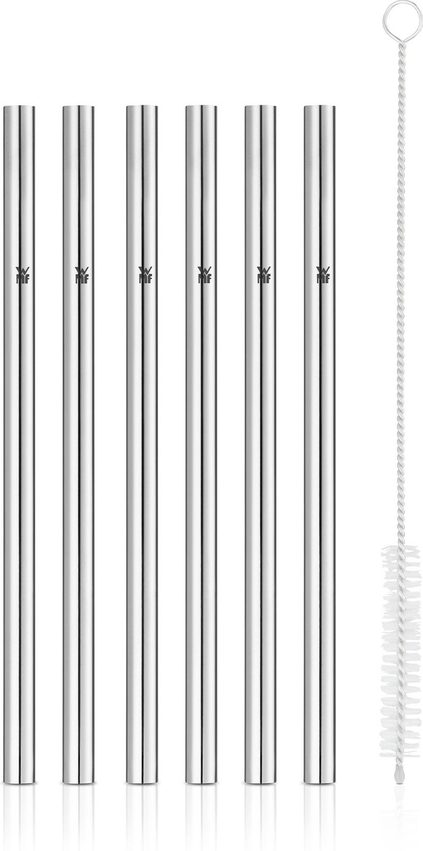 Baric Trinkhalm-Set Cromargan®, 18 cm, 6-teilig plus mit Reinigungsbürste