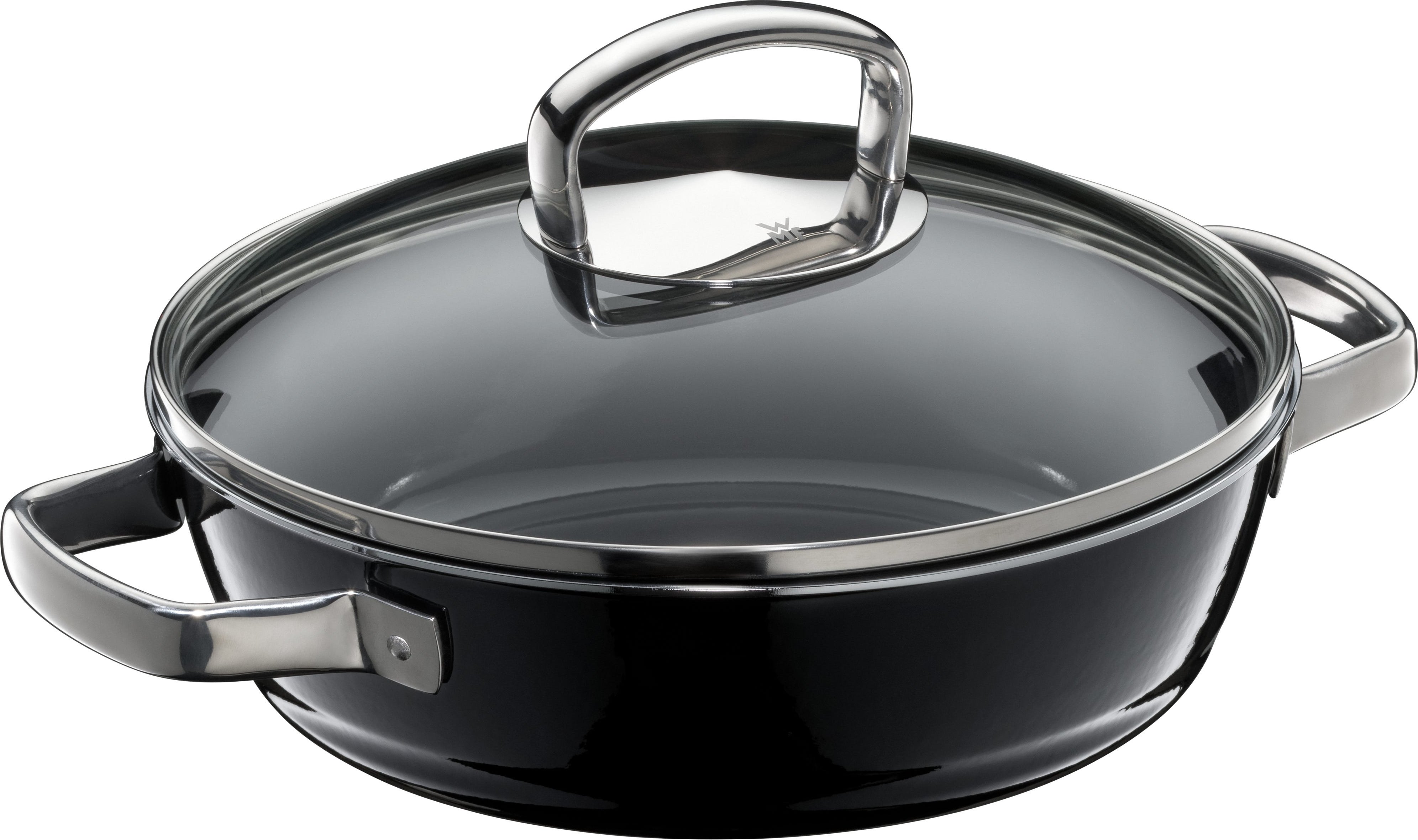 Fusiontec Mineral Schmorpfanne mit Glasdeckel, 24 cm, Black