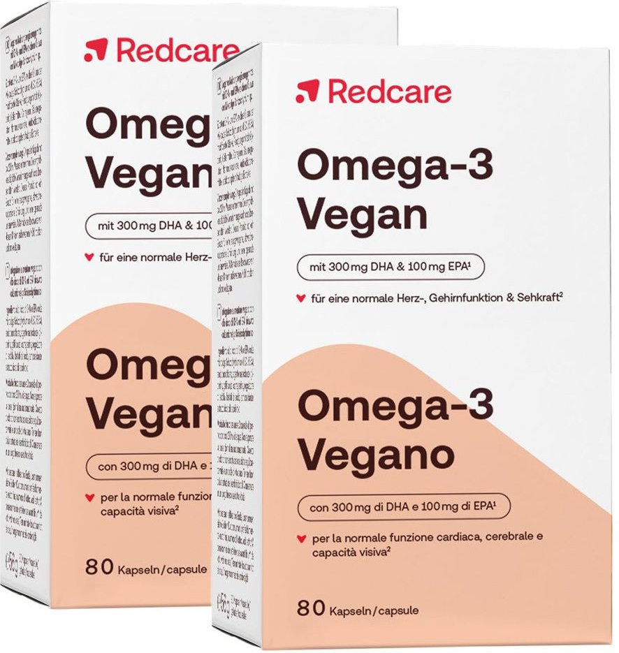 Redcare Omega-3 Kapseln vegan 56g Doppelpack 2x80 St