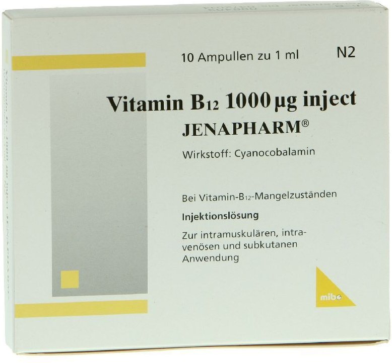 Vitamin B12 1000 µg Inject Jenapharm Inj.-Lsg.Amp. 10x1 ml Ampullen