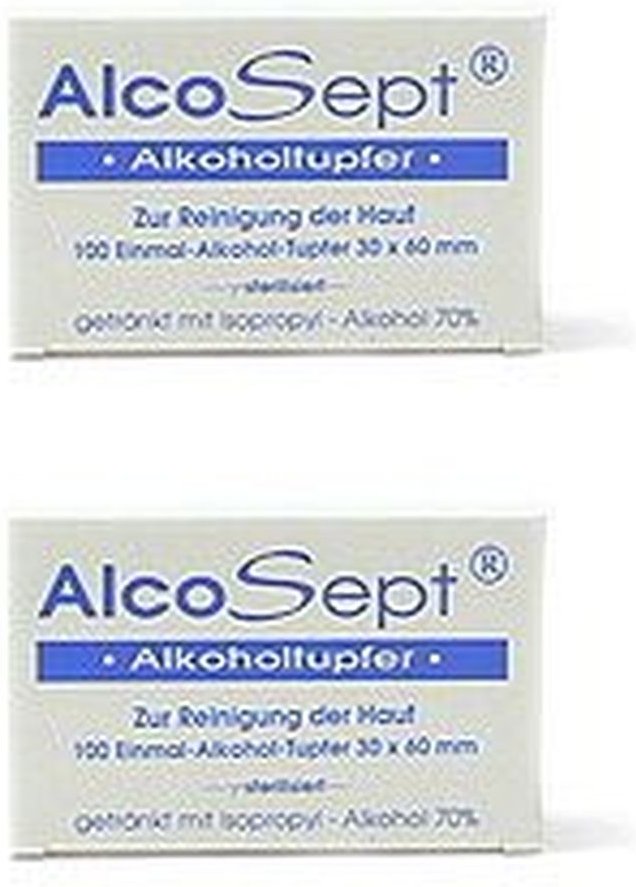 Alkoholtupfer Alcosept 2x 2x100 St Stäbchen