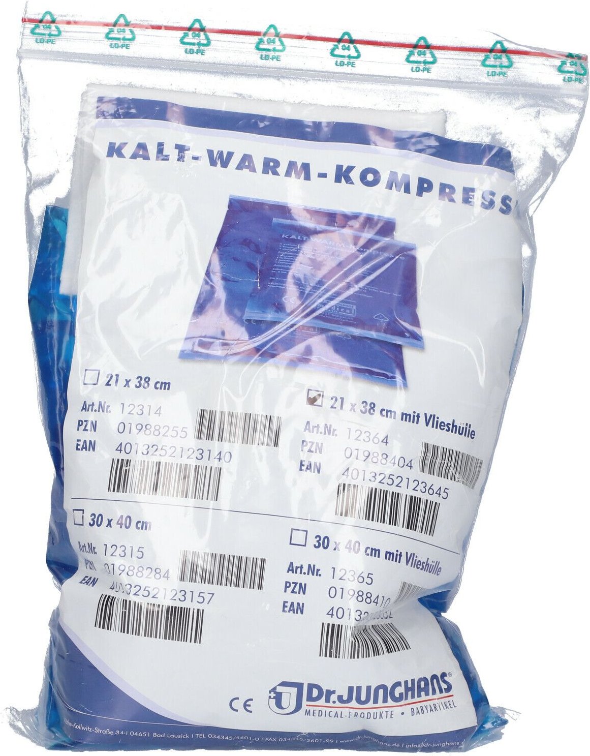 Kalt-Warm Kompresse 7,5x35 cm mit Vlieshülle 1 St Kompressen