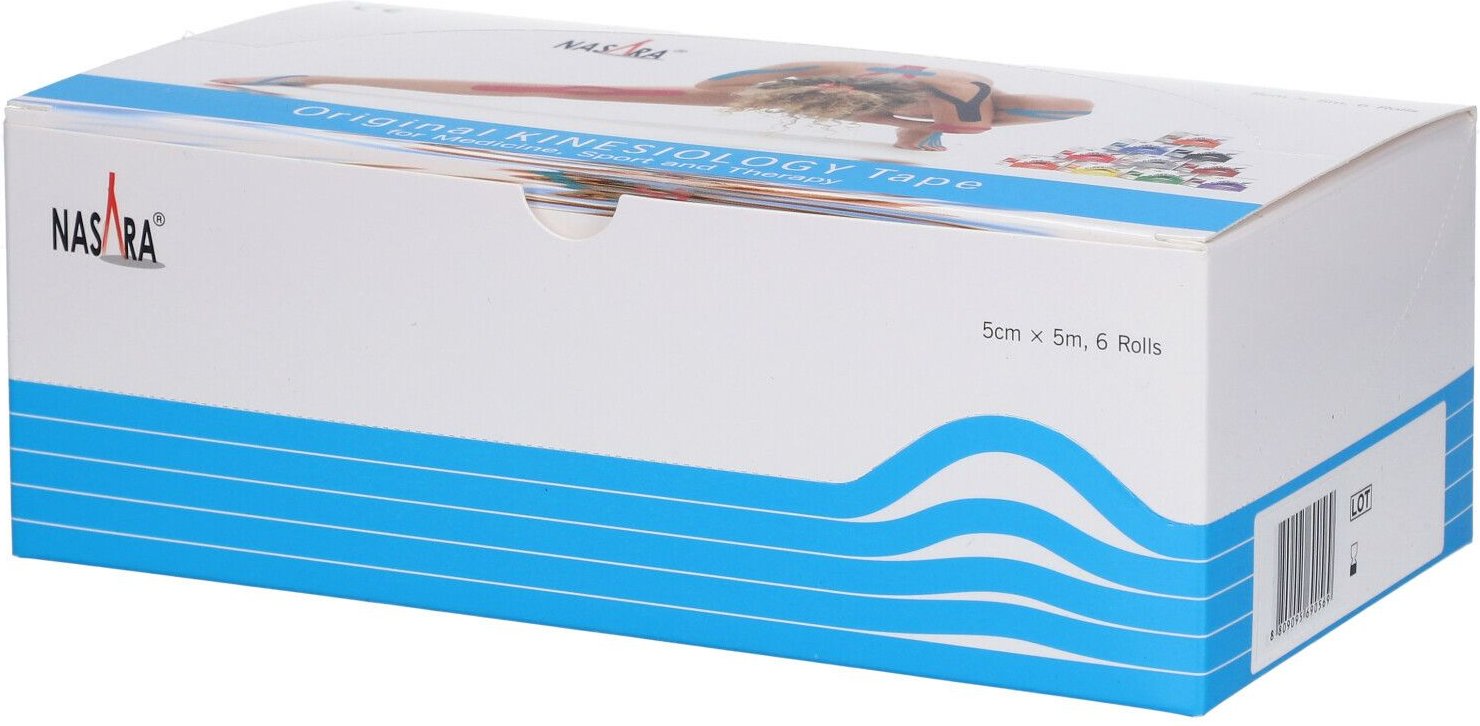 Nasara Kinesiotape 5 cmx5 m türkis 6 St Pflaster