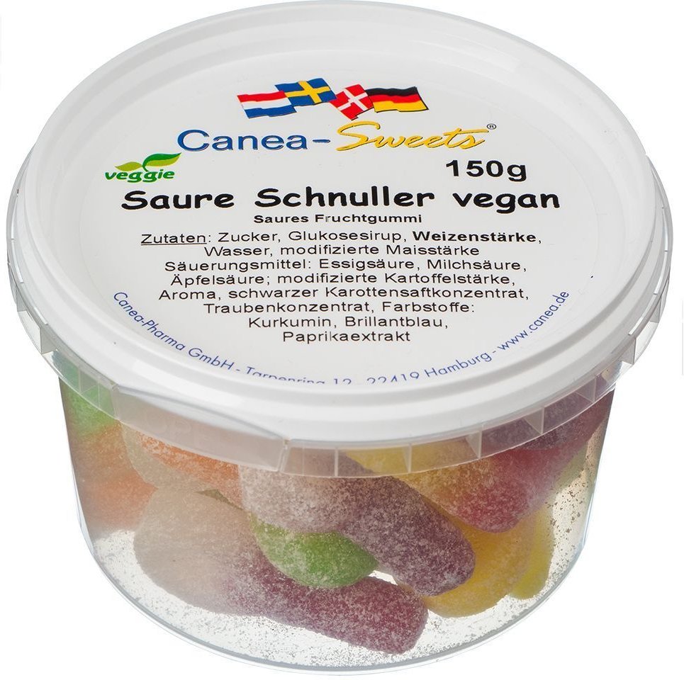Saure Schnuller vegan Canea-Sweets 150 g Bonbons