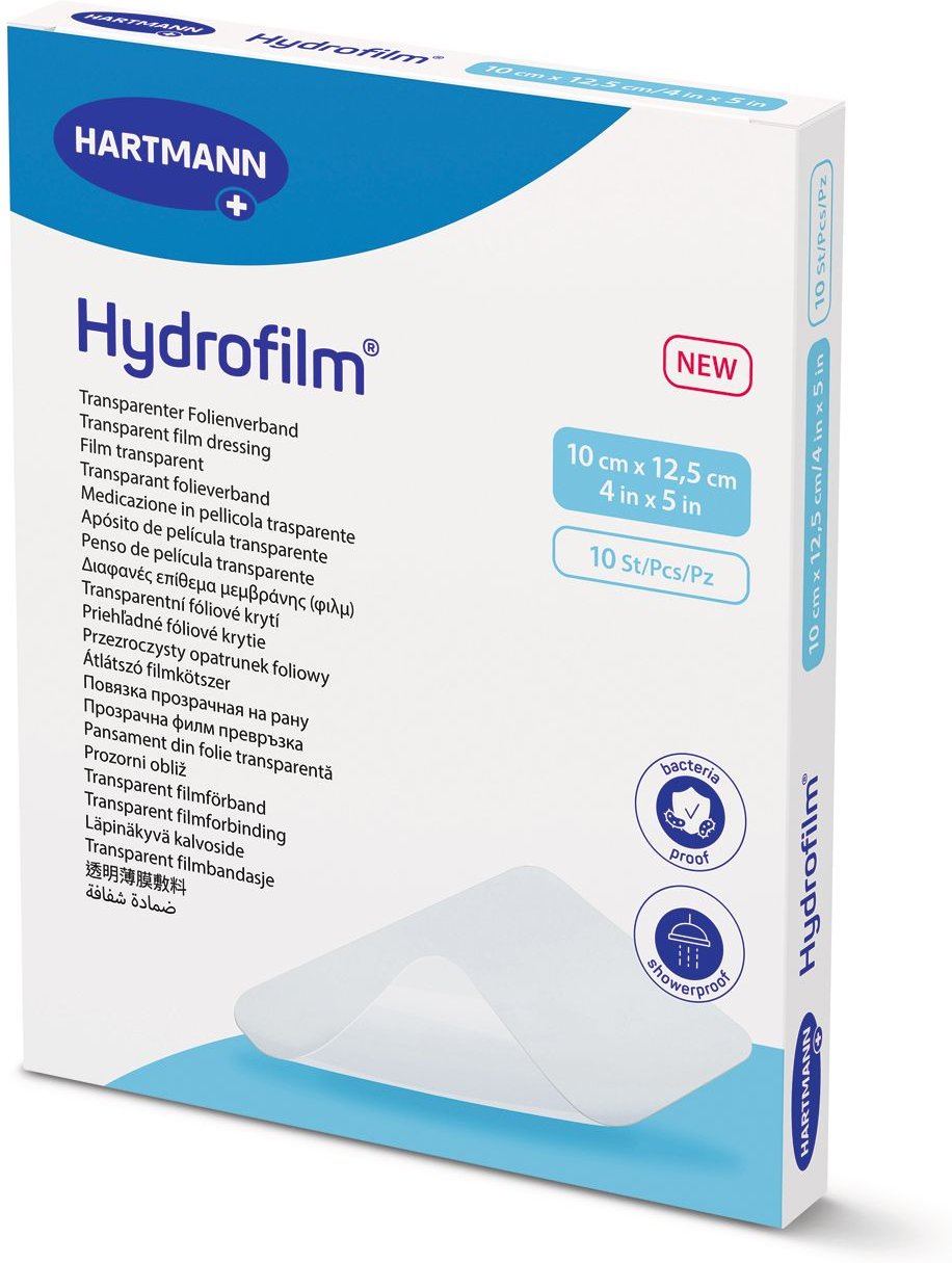 Hydrofilm transparenter Folienverband 10x12,5 cm 10 St Verband