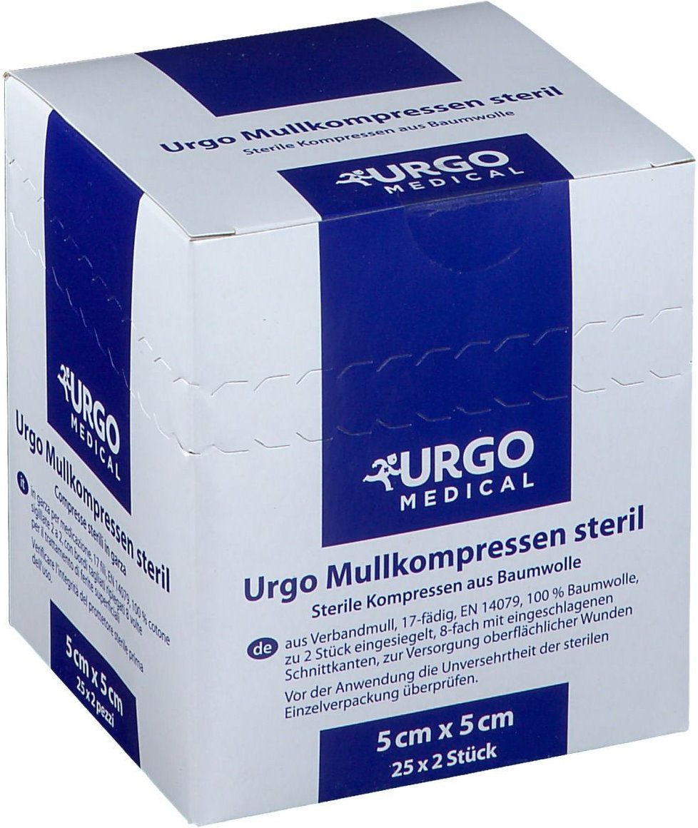 Urgo Mullkompressen 5x5 cm steril 25x2 St Kompressen