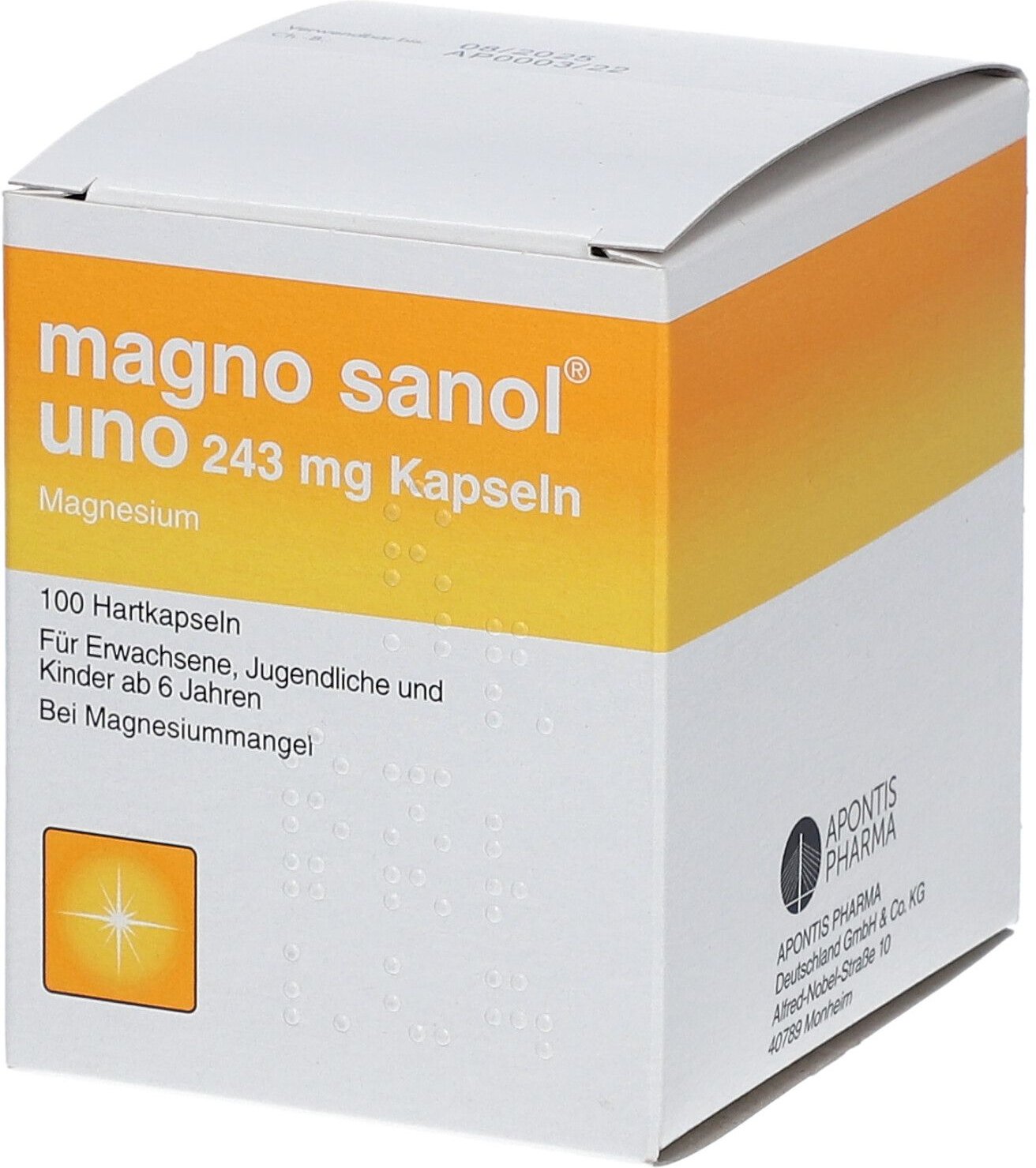 Magno Sanol uno 243 mg Kapseln 100 St Hartkapseln