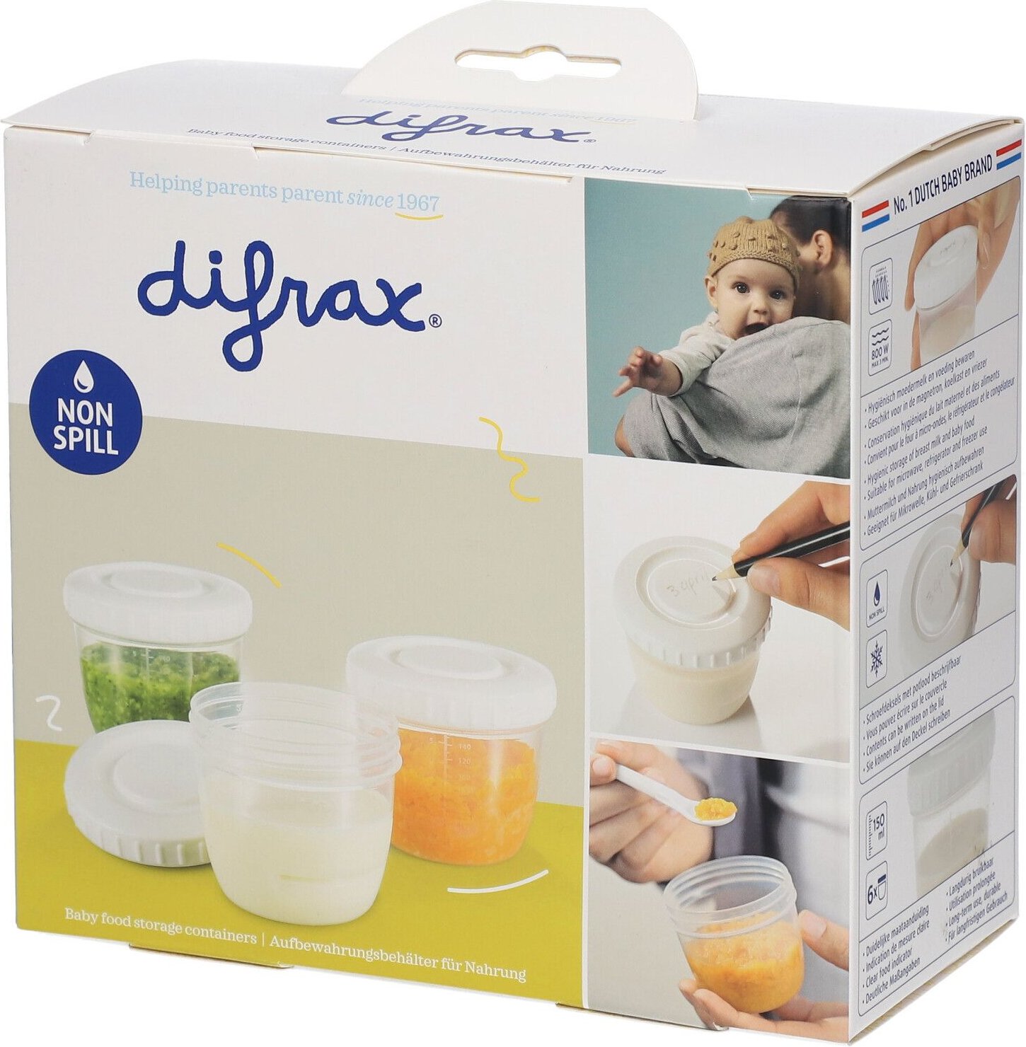 Difrax Btob Voedingbewaarbakjes 6 St Set