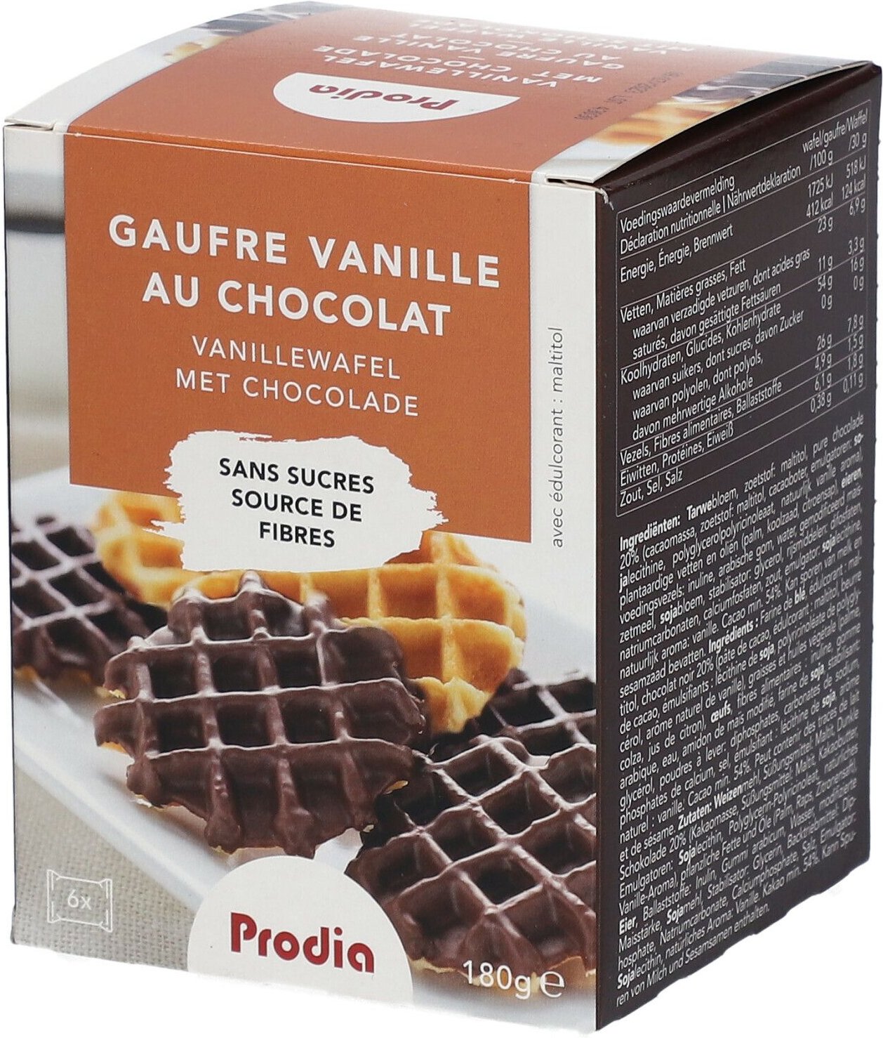 Prodia Wafel Vanille-Choco 180 g Kekse