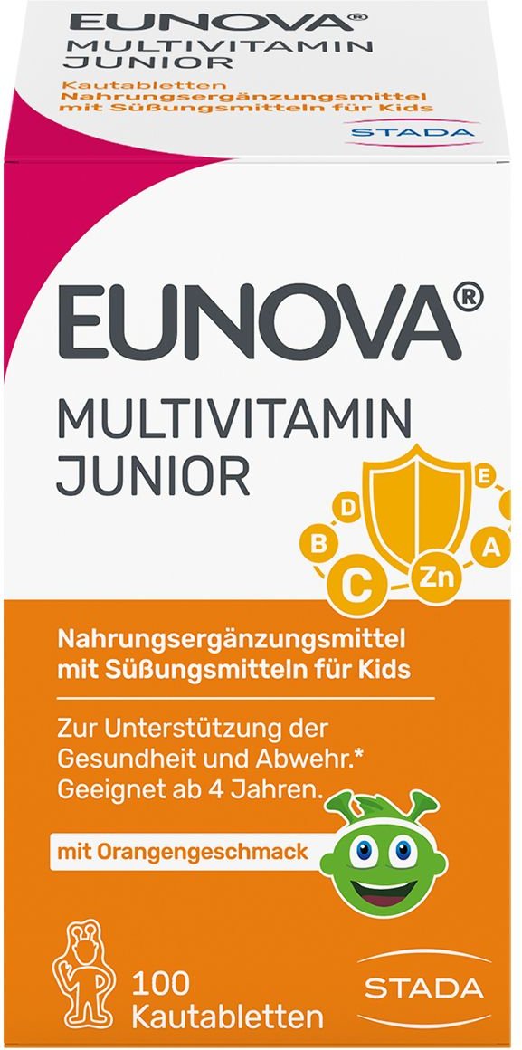 Eunova Junior Kautabletten mit Orangengeschmack