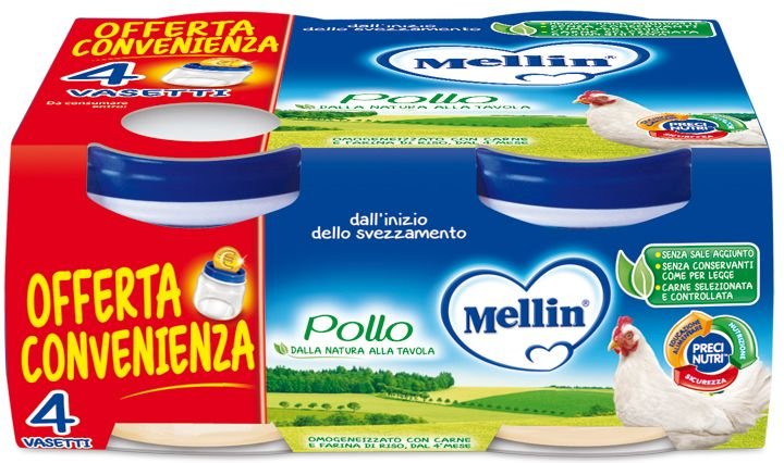 Mellin Omog Pollo 4X80G 4x80 g Brei