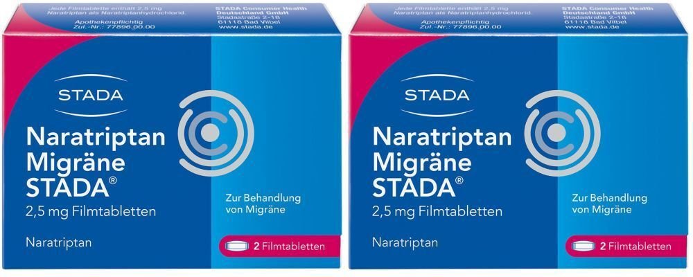 Thumbnail - Naratriptan Migräne Stada 2,5 mg Filmtabletten Doppelpack 2x2 St