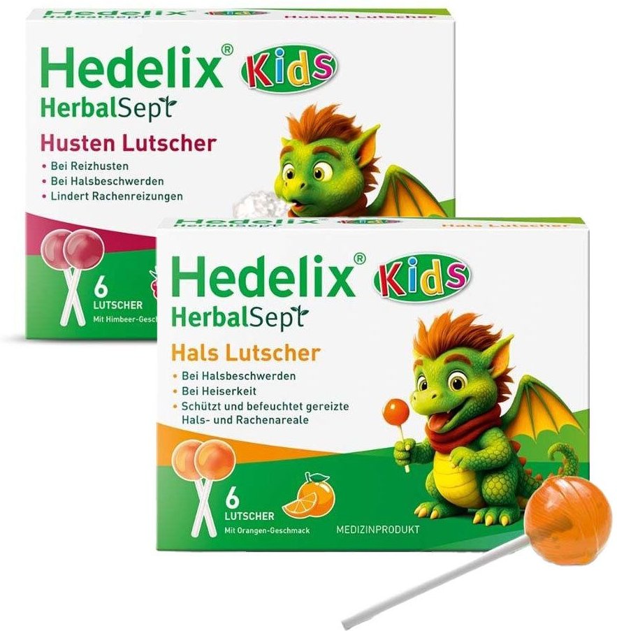 Hedelix HerbalSept Husten & Hals Lutscher Kids 2x6 St Bonbons