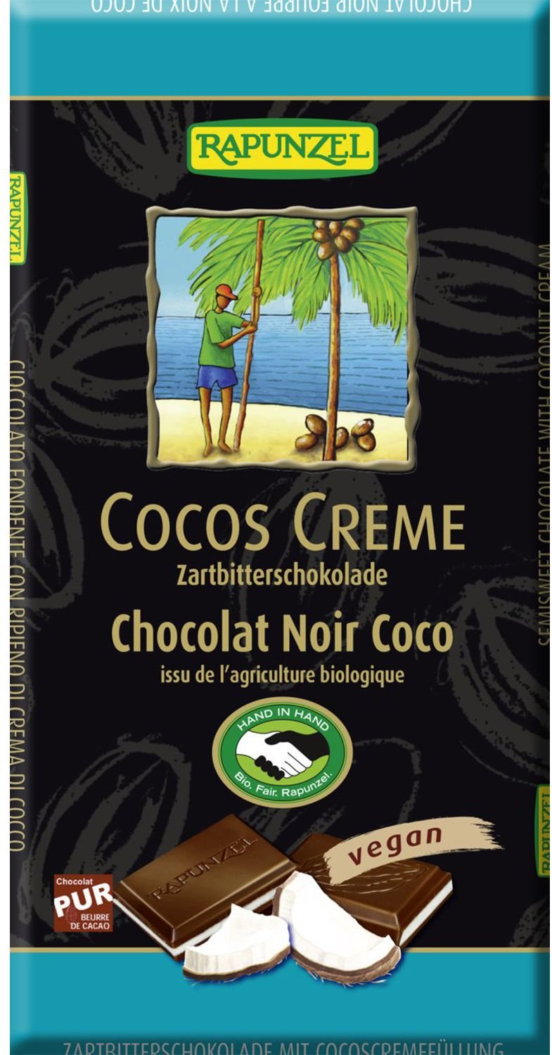Thumbnail - Rapunzel Bio Cocos Creme Zartbitter Schokolade 100 g