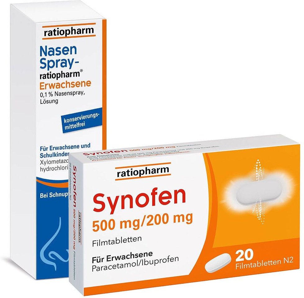 Synofen 500 mg/200 mg Filmtabletten & NASENSPRAY-ratiopharm Erwachsene kons.frei 1 St