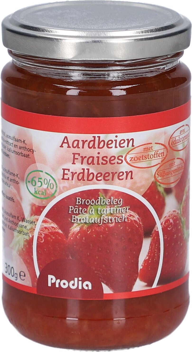 Prodia Broodbeleg Aardbei + Maltitol 300 g Creme