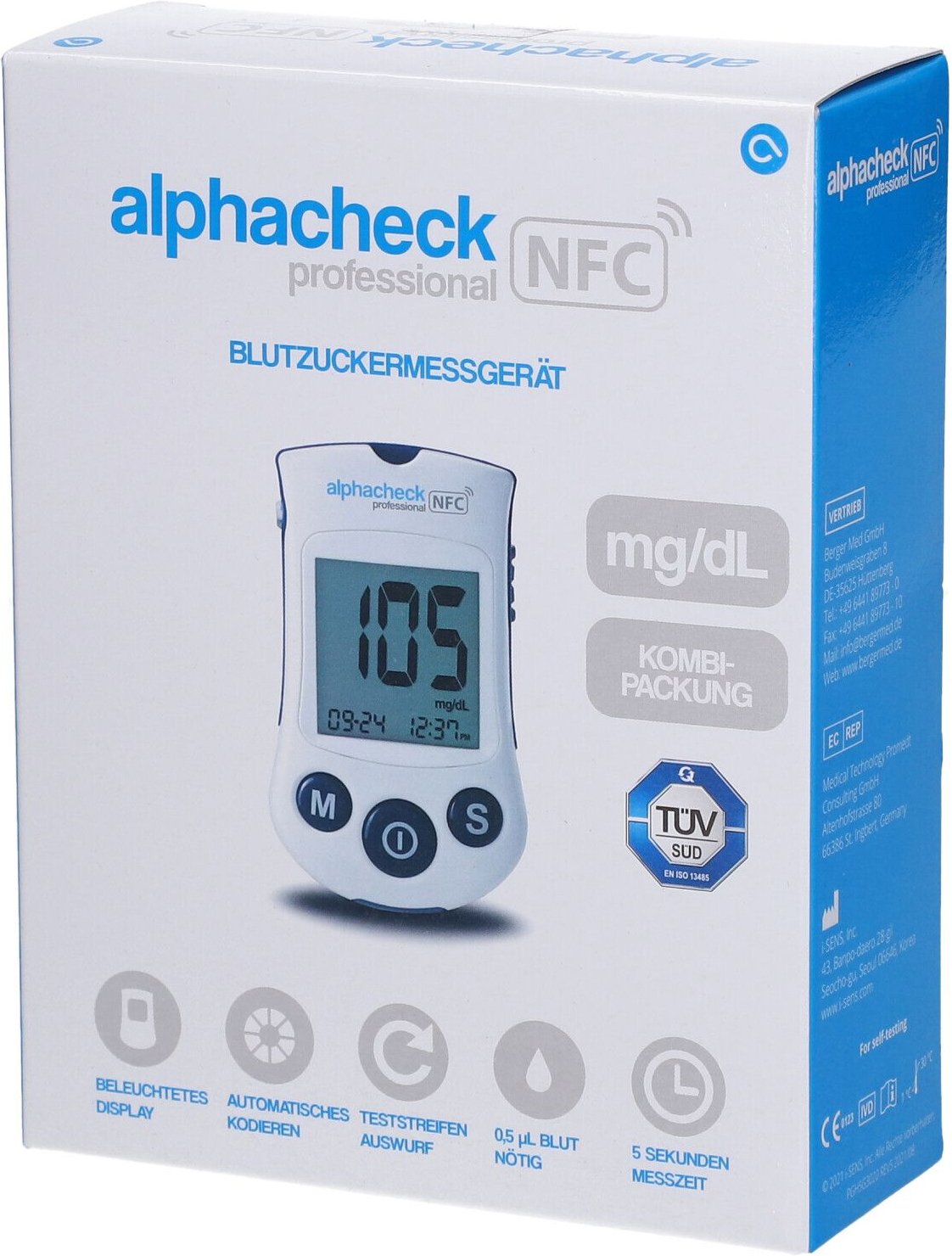 Alphacheck professional Blutzuckerm.mg/dl Kombip. 1 St Kombipackung