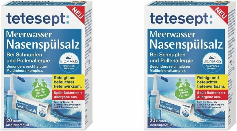 Tetesept Meerwasser Nasenspülsalz 2x 2x40 St Salz