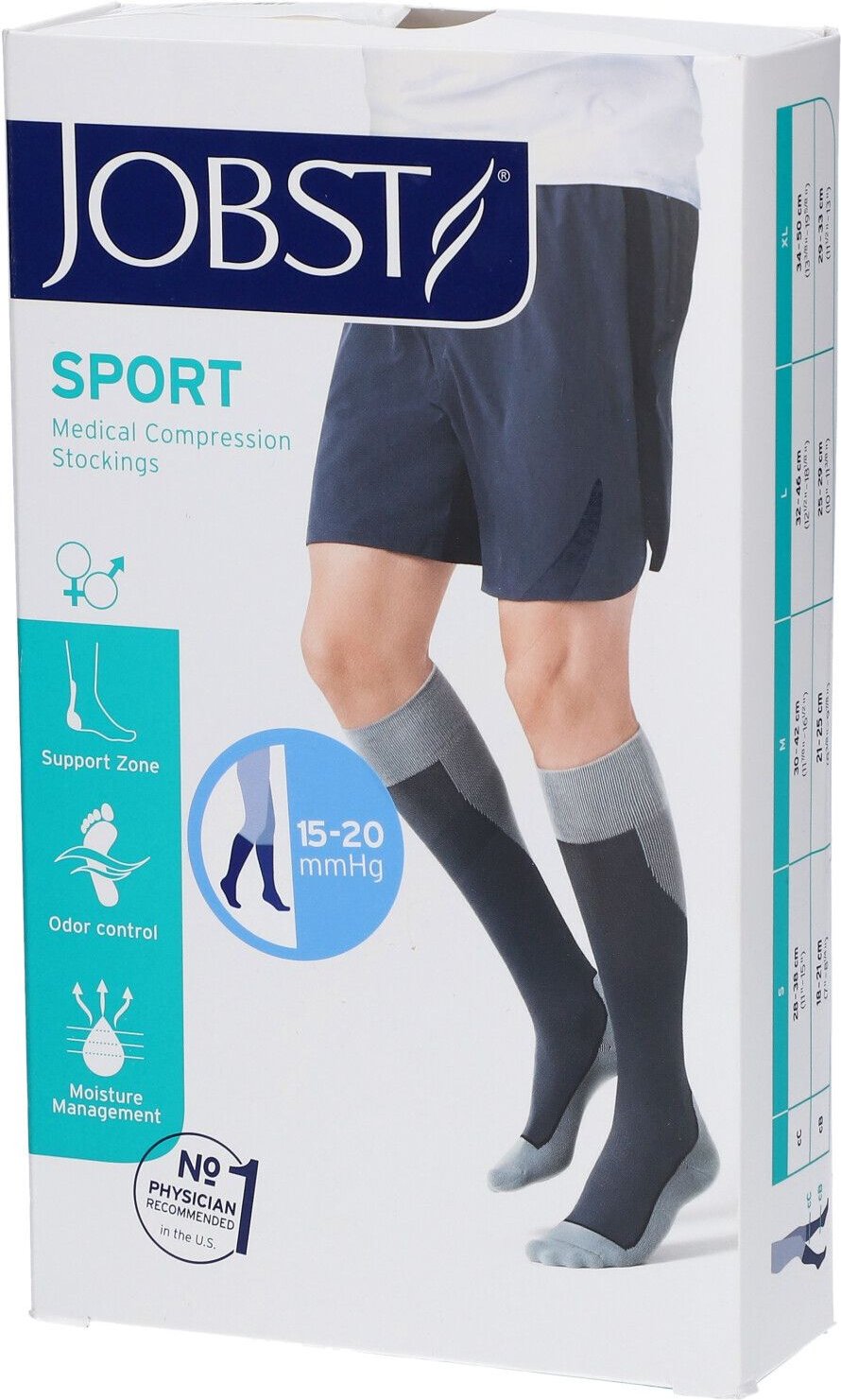 Jobst Sport Compressiekousen 15-20 AD Koninklijk Blauw Large 7528982 1 St Strümpfe