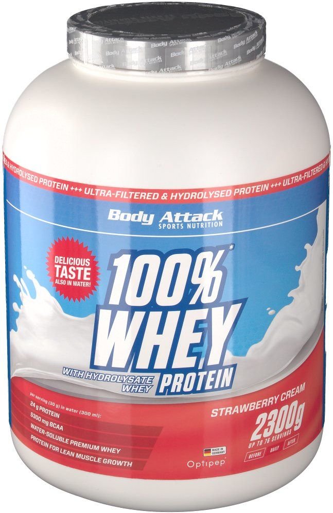 100% Whey Protein strawberry Pulver 2300 g