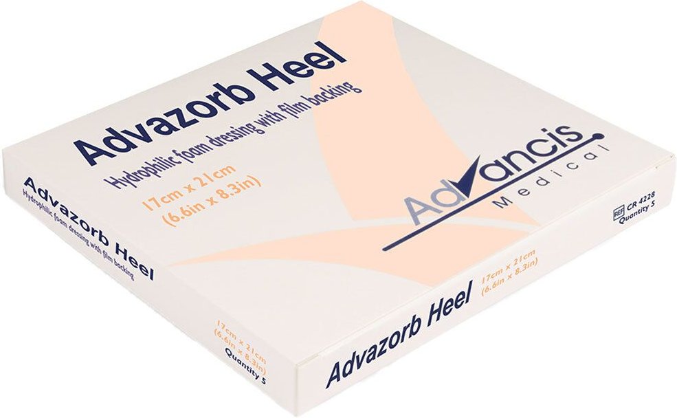 Advazorb PU-Schaumverband Heel 17x21 cm 5 St Wundgaze